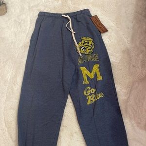 New Retro Brand blue university of Michigan sweatpants, tags on never worn